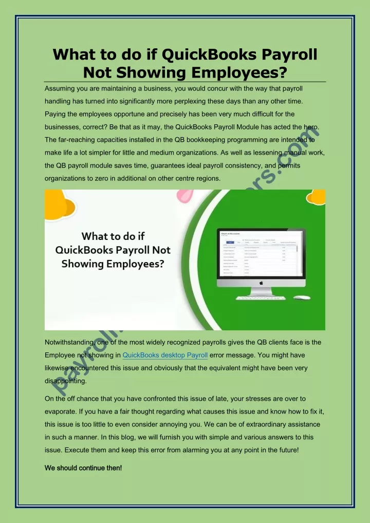 what to do if quickbooks payroll not showing