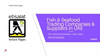 Fish & Seafood Trading Companies & Suppliers in UAE