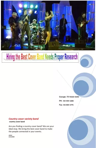 Hiring the Best Cover Band Needs Proper Research