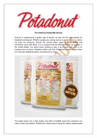 the infamous potato mix donuts