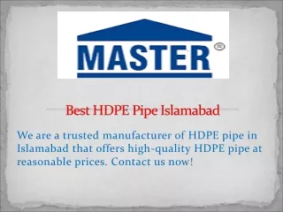 Best HDPE Pipe Islamabad