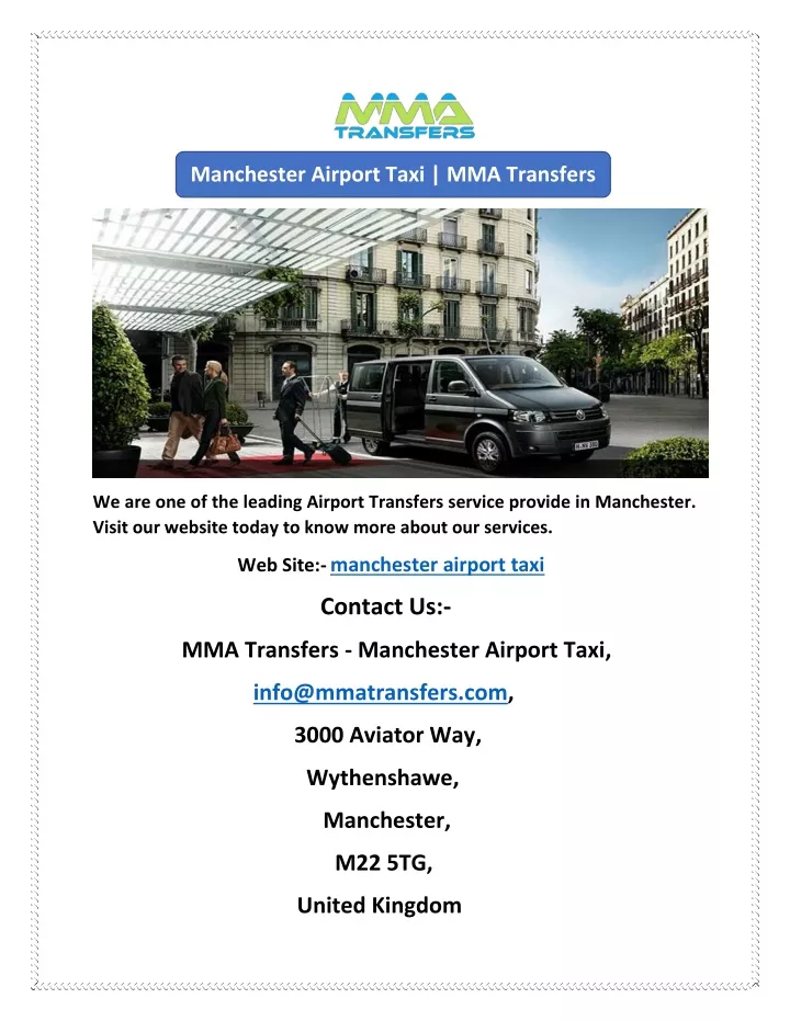 manchester airport taxi mma transfers