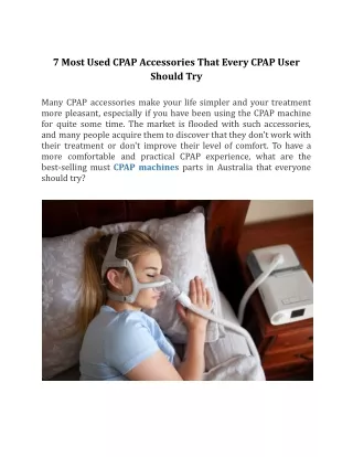 _7 Most Used CPAP Accessories That Every CPAP User Should Try