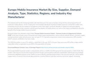 Europe Mobile Insurance Market Size, Industry Share and Forecast 2020-2028