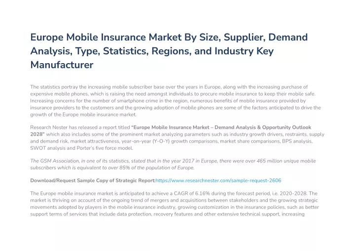 europe mobile insurance market by size supplier