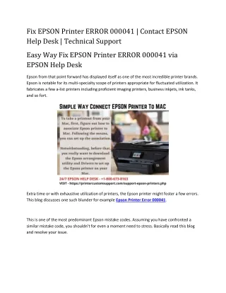 fix epson printer error 000041 contact epson help