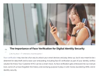 the importance of face veri cation for digital