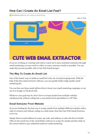 how can i create an email list fast