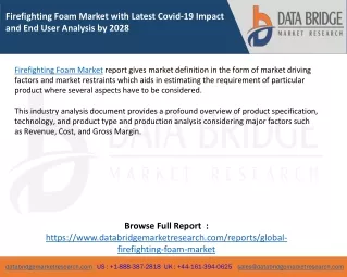 firefighting foam market with latest covid