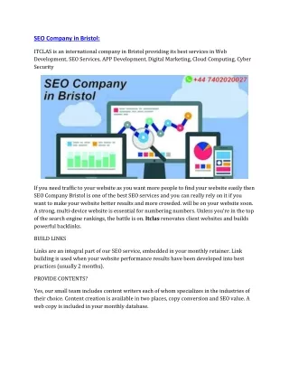 SEO Company in Bristol