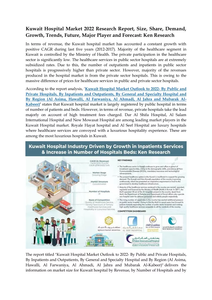 kuwait hospital market 2022 research report size