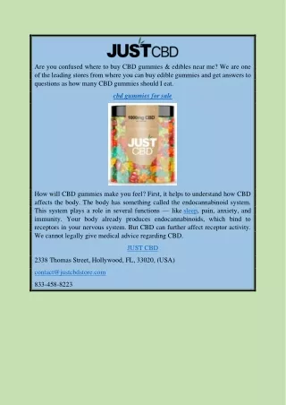 CBD Gummies for Sale | Justcbdstore.com