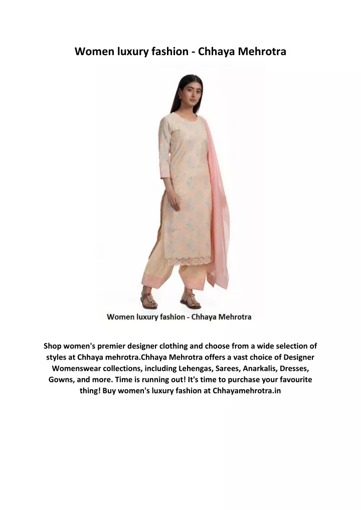 women luxury fashion chhaya mehrotra