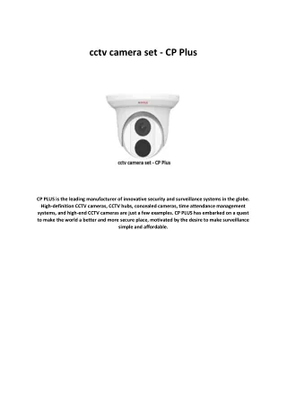 cctv camera set - CP Plus
