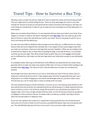 travel tips how to survive a bus trip