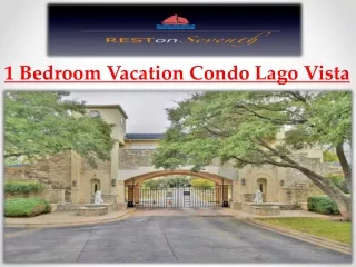 1 Bedroom Vacation Condo Lago Vista