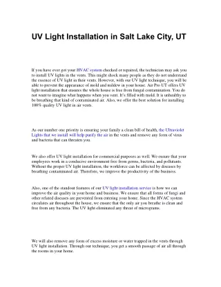 UV Light Installation in Salt Lake City, UT-converted