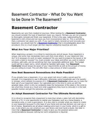 basement contractor basement contractor what