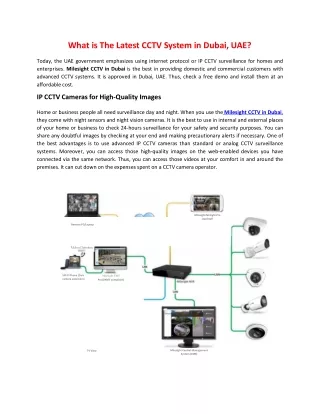 What is The Latest CCTV System in Dubai, UAE