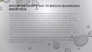 explore the expert s way to resolve quickbooks error ps038