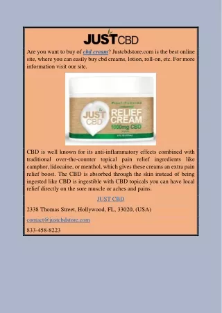 Cbd Cream | Justcbdstore.com