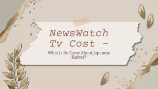 NewsWatch Tv Cost – What Is So Great About Japanese Knives
