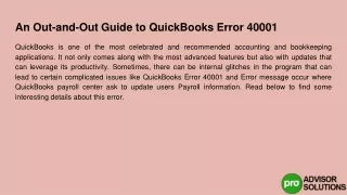 an out and out guide to quickbooks error 40001