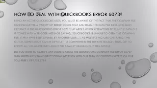 how to deal with quickbooks error 6073