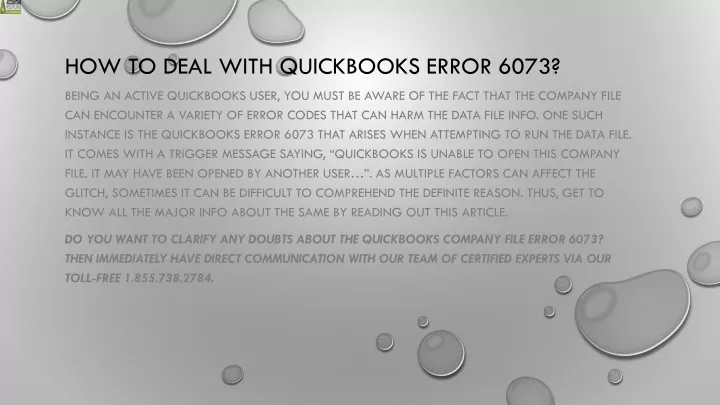 how to deal with quickbooks error 6073