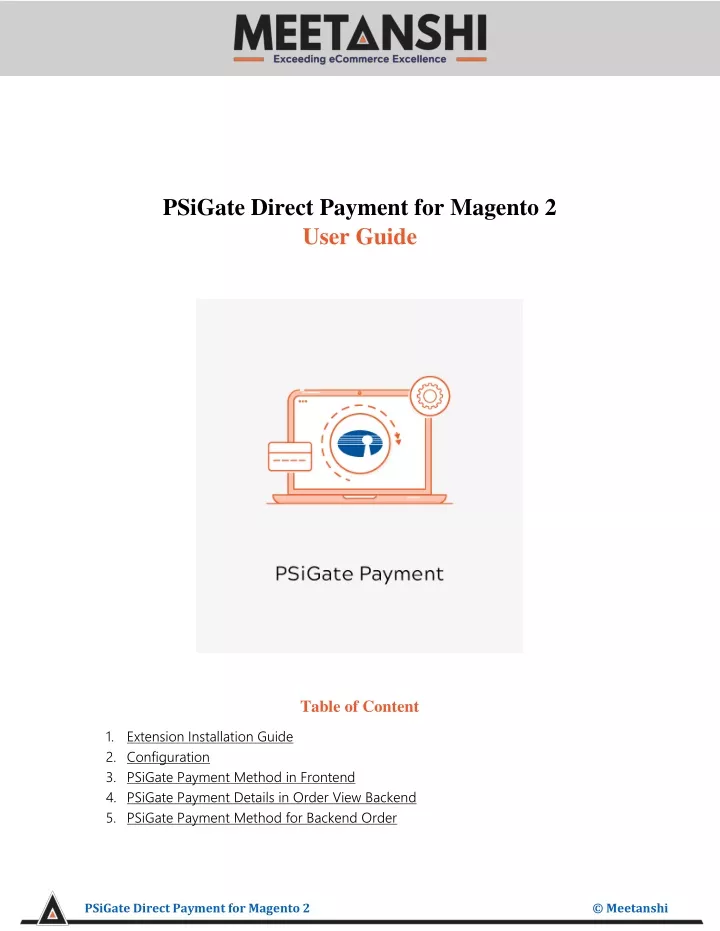 psigate direct payment for magento 2 user guide