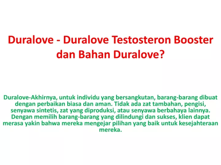 duralove duralove testosteron booster dan bahan