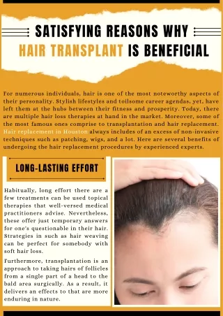 Beneficial Reason for Hair Transplant Surgery