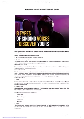 8 types of singing voices by Union Recording Studio