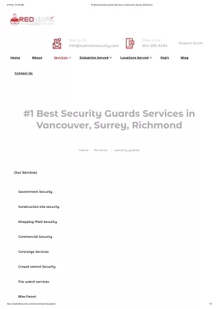 Security Guards Services in Vancouver, Surrey, Richmond - Redmarksecurity