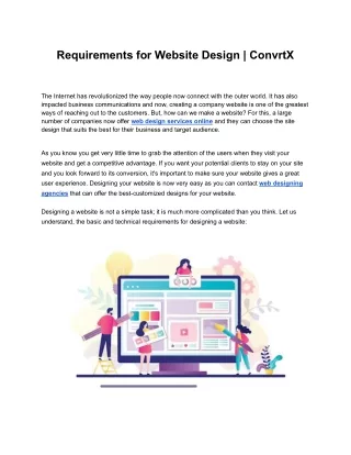 Requirements for Website Design | ConvrtX