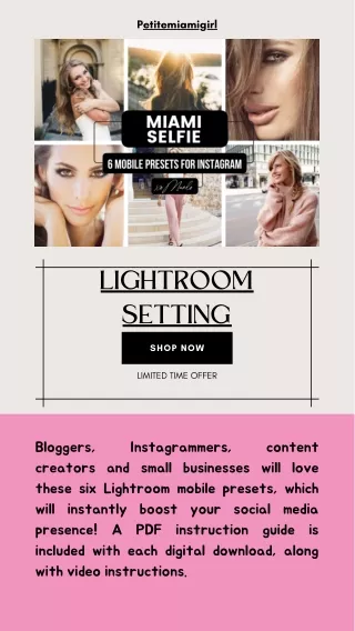 Miami Style Lightroom Setting | Shop Now