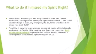 what to do if i missed my spirit flight