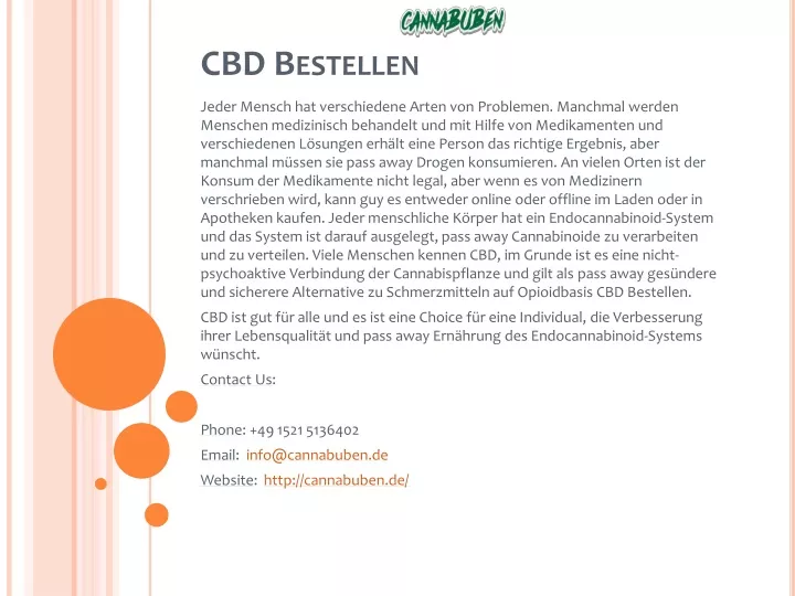 cbd bestellen