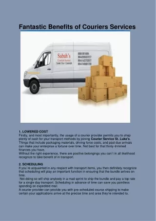 fantastic benefits of couriers services