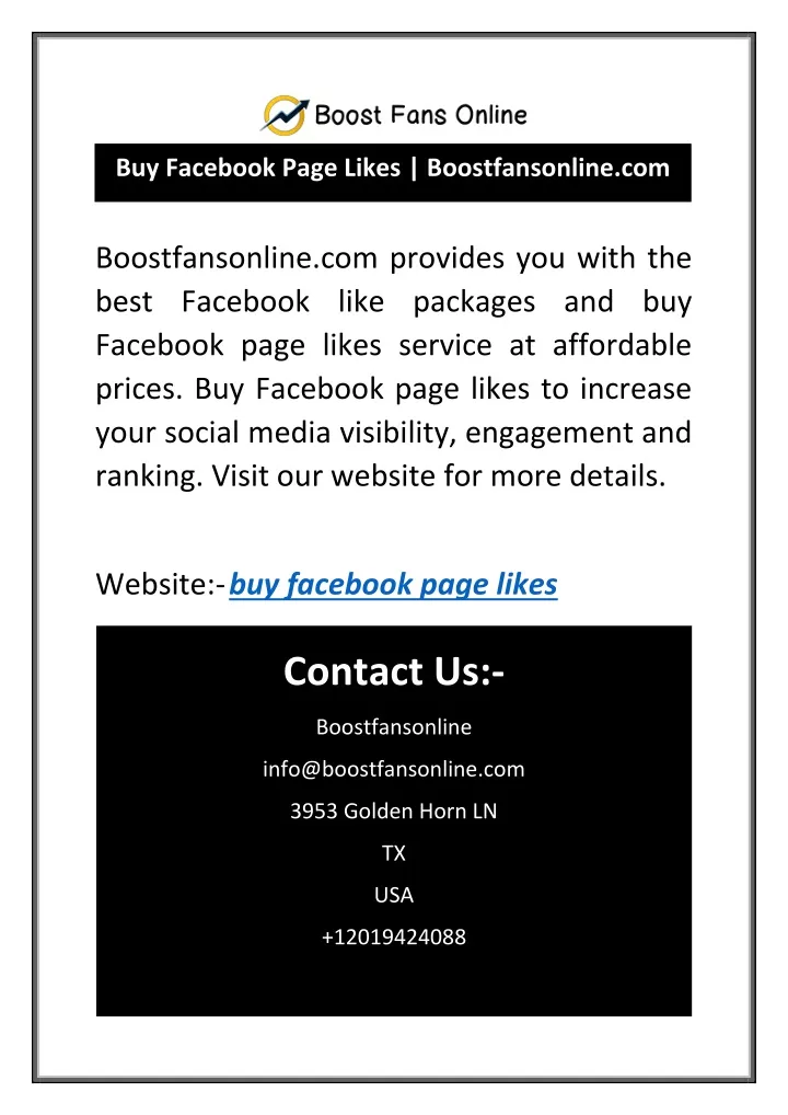 buy facebook page likes boostfansonline com