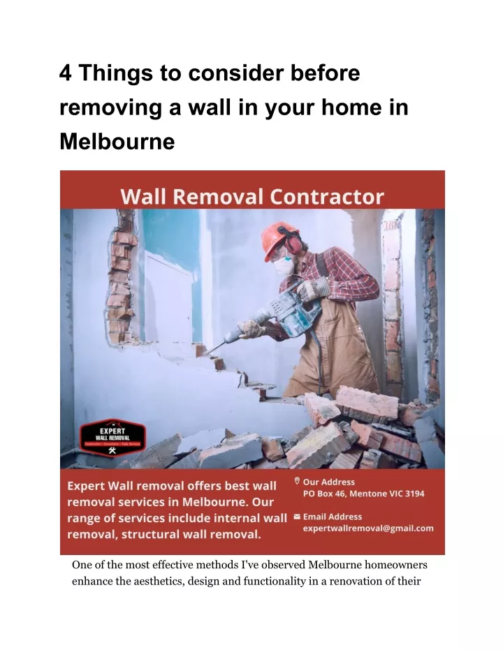 4 things to consider before removing a wall