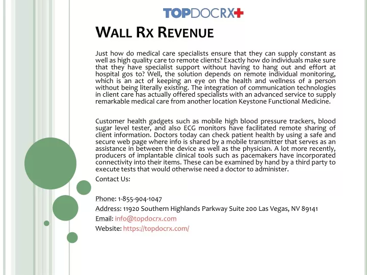 wall rx revenue