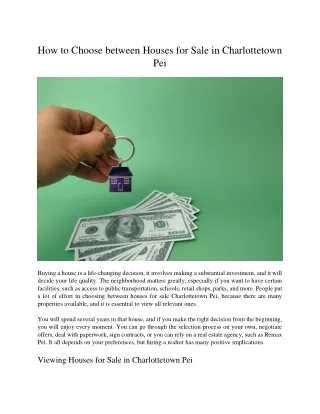 how to choose between houses for sale