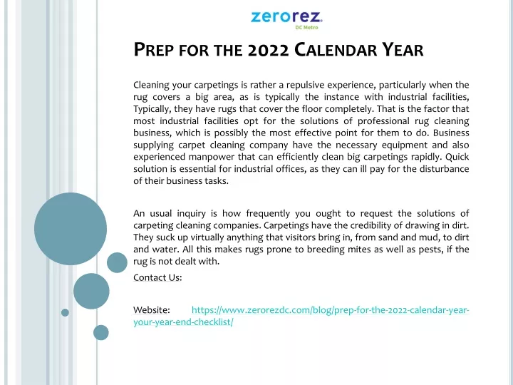 prep for the 2022 calendar year