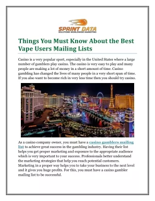Things You Must Know About the Best Vape Users Mailing Lists