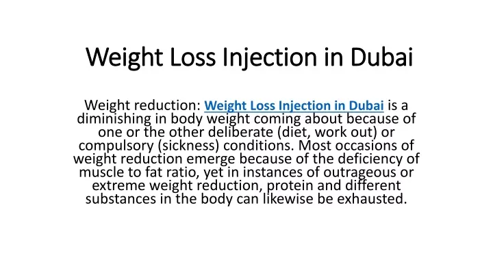 weight loss injection in dubai