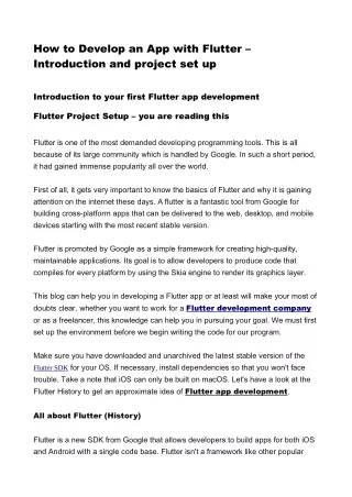 how to develop an app with flutter introduction