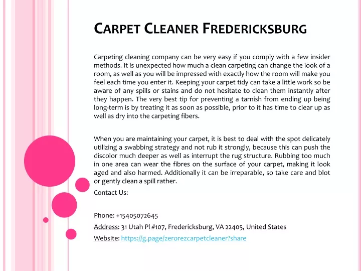 carpet cleaner fredericksburg