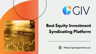 Best Equity Investment Syndicating Platform