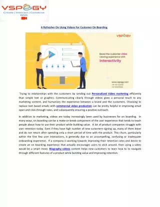a refresher on using videos for customer